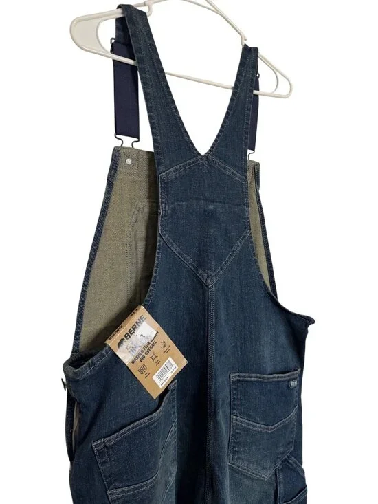 Berne Bib Overalls Size 36/34 Washed Flex Denim Reinforced Knee NWT - Picture 16 of 16